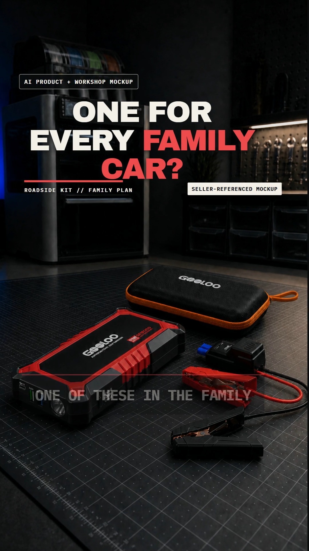 GOOLOO GP2000 portable jump starter in use